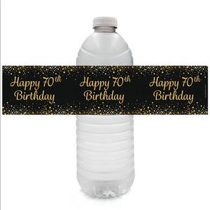 70th birthday party water bottle labels